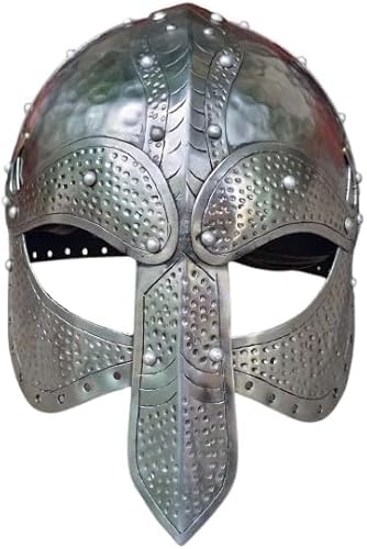 Casco medievale Njord | Casco vichingo naso in acciaio calibro 18 | miglior regalo per Halloween