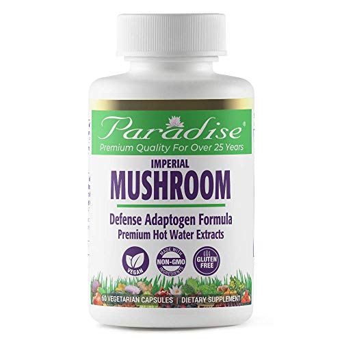 Paradise Herbs - Imperial Mushroom - Defense Adaptogen Formula | Supports Total Immune Enhancement + Longevity & Overall Vitality | Promotes Balance + Inner Strength & Peace - 60 Count