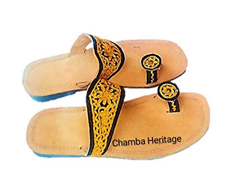 Chamba Chappal Genuine Leather Slipper/Sandal/Jutti 7 Cream: Buy Online at  Low Prices in India - Amazon.in