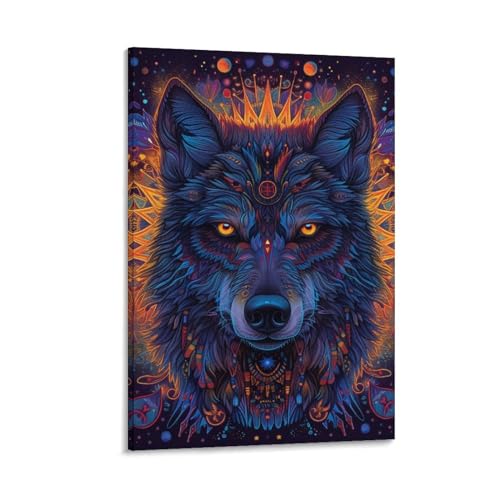Impression sur toile loups éclatants pour sublimer un couloir moderne