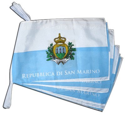 Guirlande Saint Marin Digni geante 8,9m fanion drapeau republique