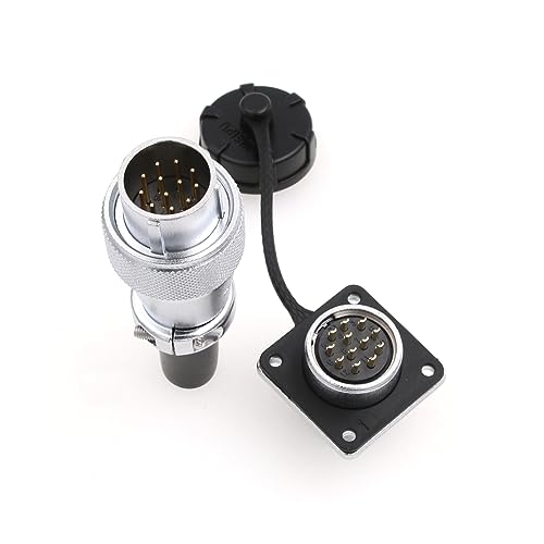 Eonvic WEIPU WS20 12 Pin Aviation Waterproof Connector IP67 Metal Male Plug Female Square Socket Threaded Panel Mount Cable Connector - Image 3