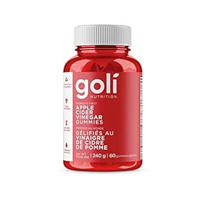 Goli Nutrition World’s First Apple Cider Vinegar Gummy Vitamins (Organic, Vegan, Gluten Free, Non-GMO, with “The Mother”, Vitamin B9, B12, Beetroot, Pomegranate) 60 Count, 240 g