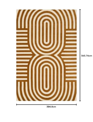 Image of Hand-Tufted Woolen Large Carpets for Living Room 10x12 feet Golden Brown Color Modern Anti-Skid Area Rug High Pile Thick Carpet & Rugs for Hall & Bedroom
