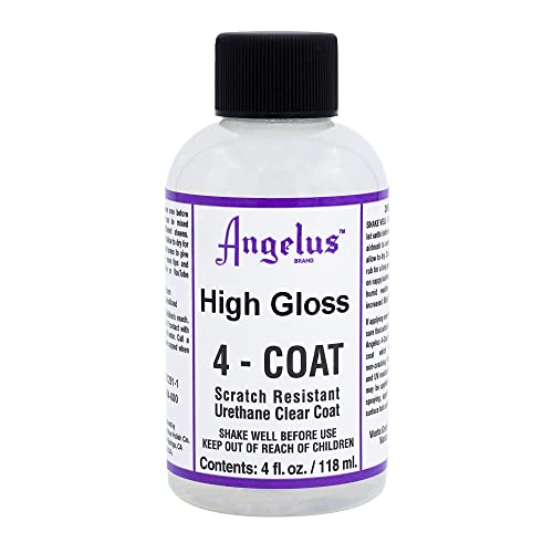 Angelus High Gloss 4-Coat Scratch-Resistant Leather Sealer – Durable, Flexible, Clear Coat Protection for Leather Shoes, Bags, Jackets & More - High Gloss Finish - 4 Fl Oz
