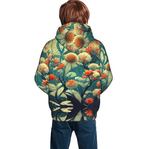 Flowers Underwater Kid Hoodies Boys Sweatshirts Girls Pullover with Pocket4