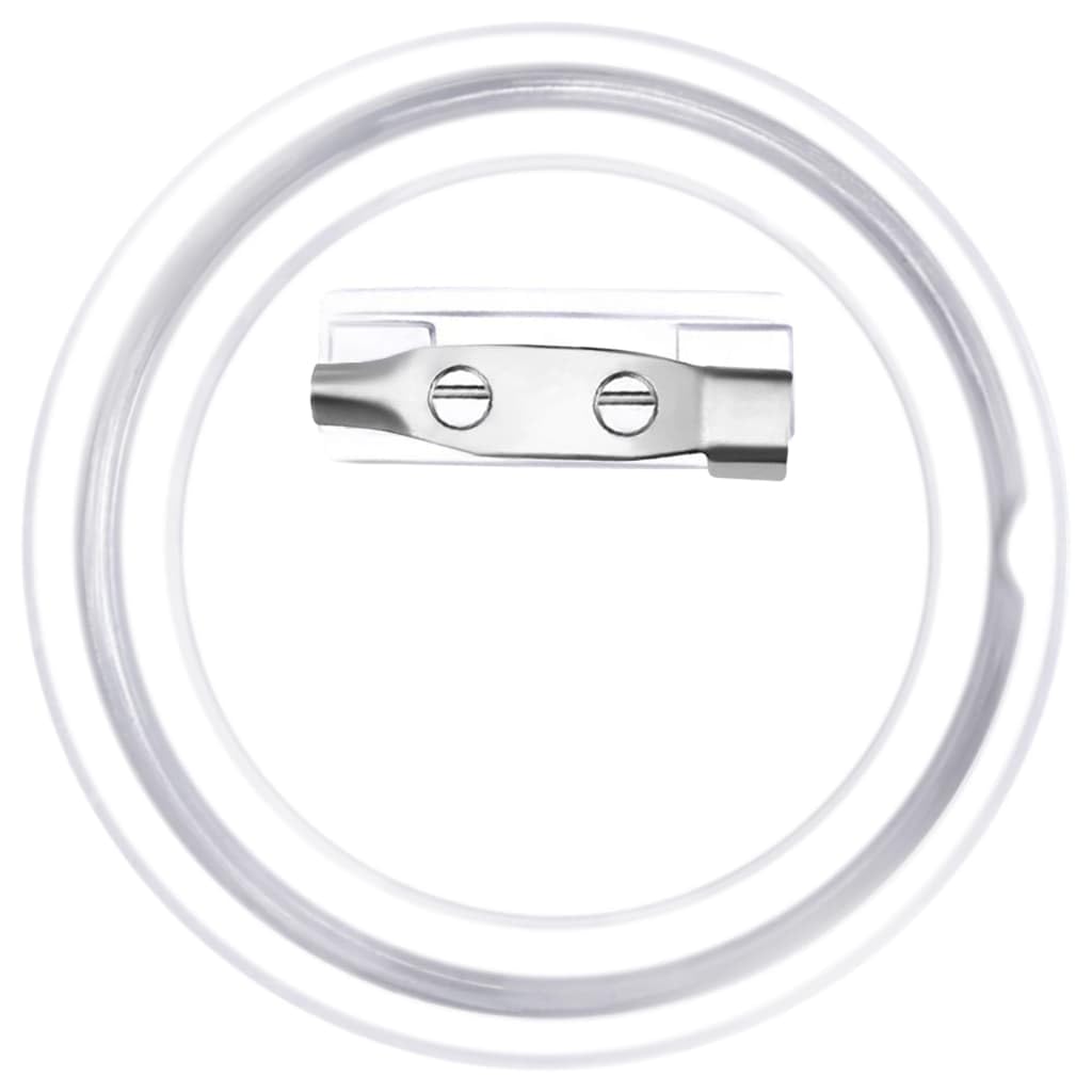 Button-Set mit Anstecknadel 100 Stück Acryl 44 mm transparent für Basteln, Schulprojekte, Geschenk, Brosche, Pin, Abzeichen, Schmuck, Accessoire, Dekoration, Kleidung