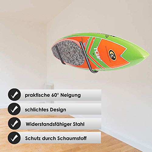 Support mural pour paddle et surf BOARDy 60° solution gain de place sous toit - 2