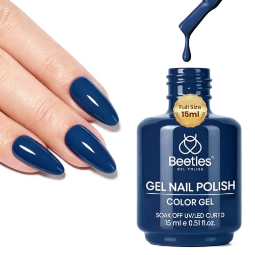 Image of Beetles Navy Blue Gel Nail Polish, 15ML Celestial Blue Gel Polish