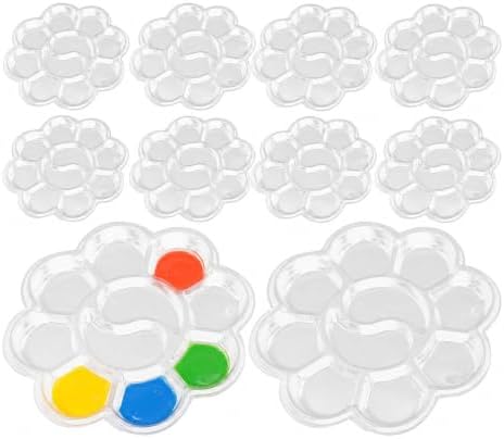 Tofficu 20 Pack Clear Watercolor Palette 4.92 inch Plastic Paint Tray for Oil Painting Color Mixing DIY Craft Empty Palette for Painting Easy Clean Art Supply image 3