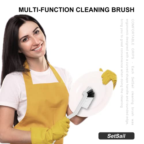 Setsail Small Scrub Brush, Medium Soft Bristles Mini Grout Brush Micro Edge Corner Cleaning Brush For Bottle, Tile Lines, Window Track, Bathroom Crevice Brush For Crevice And Narrow Space, 2 Pack #TOP6