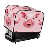 2 Slice Toaster Covers Quilted Bread Maker Cover Small Appliance Cover With Handle Funny Pink Pig Face Toasters Dust Cover For Home Table Kitchen Decor