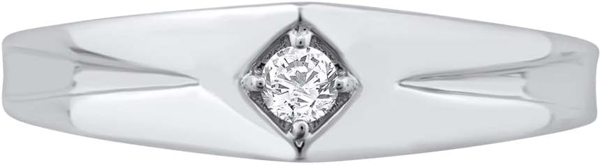 0.08 Carat Men's Diamond Wedding Band Ring in 14K Gold