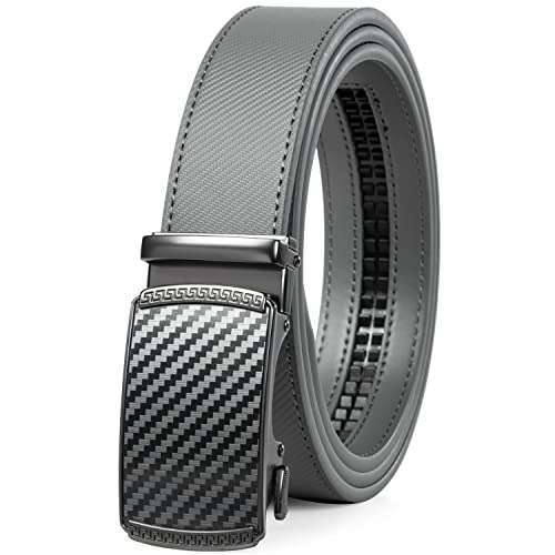 Image of Founders & C Men's Ratchet Belt 1 3 /8 inch,Leather Dress Belt Adjustable with Click Sliding Buckle Trim to Exact Fit