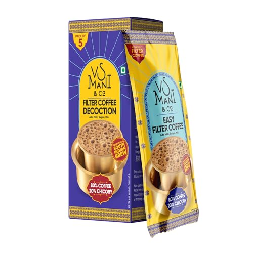 Image of VS Mani & Co Filter Coffee Decoction - Arabica Dark Roast, Strong and Aromatic Instant Filter Coffee Liquid | Authentic South Indian Flavour | Pack of 4 x 100ml | 400 ml