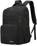 kamater School Backpack for Teen Boys & College Students - 15.6 Inch Large Capacity Laptop Bookbag with Sturdy Water Resistant Anti-Theft | Multiple Compartments Backpack, Black