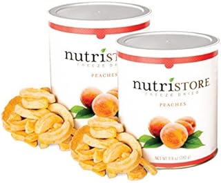 Nutristore Freeze Dried Peaches (2 Pack of #10 cans). Nutritious Healthy Snacks for Toddlers, School lunches or Baking