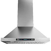 Amazon.com: IKTCH 36-inch Wall Mount Range Hood 900 CFM Ducted/Ductless  Convertible, Kitchen Chimney Vent Stainless Steel with Gesture Sensing u0026  Touch Control Switch Panel, 2 Pcs Adjustable Lights(IKP02-36'') : Appliances