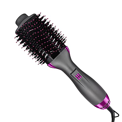 Hair Dryer Brush, Blow Dryer Brush 3-in-1 Hair Dryer and Styler Volumizer with Negative Ionic for Fast Drying, Straightening, Inner Curling, Anti-frizz Hot Air Brush with 3 Adjustment Modes