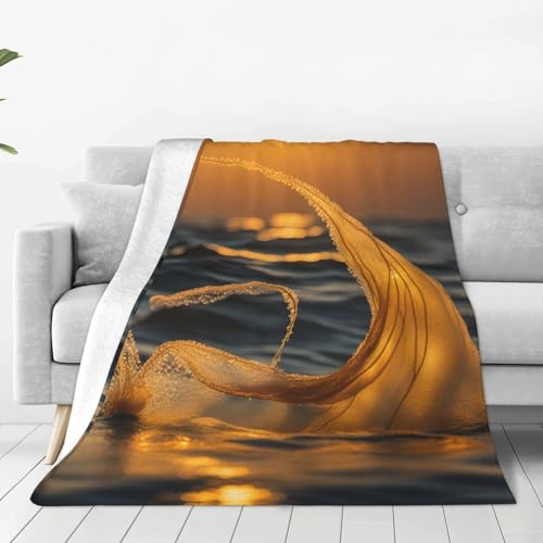 ggasdvjj Manta de forro polar de franela súper suave con estampado de cola de sirena, varios tamaños para cama, sofá, felpa y cálida.