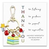 Qiubewi Teacher Keychain Teacher Accessories for Women Coworkers Apple Keychain Gift for Teachers Perfect Birthday Teachers Day Thanksgiving Gifts Appreciation Keychains Colorful Red Bag Charm