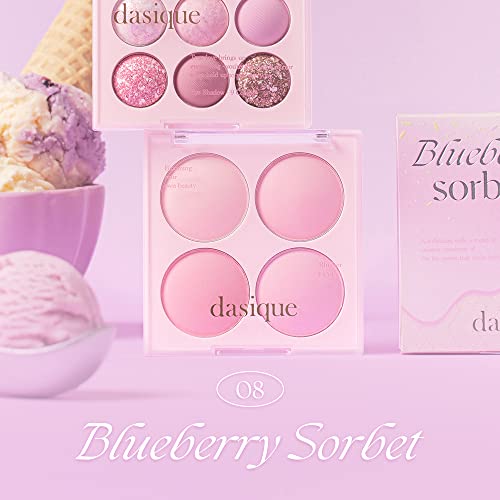 Dasique Blending Mood Cheek (08 Bluberry Sorbet) | 4 Blendable Shades In Lightweight Smooth Powder | Vegan | Blush #TOP1