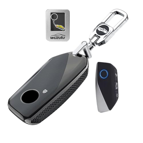 Coque de protection pour clé en polycarbonate noire avec porte-clés inclus