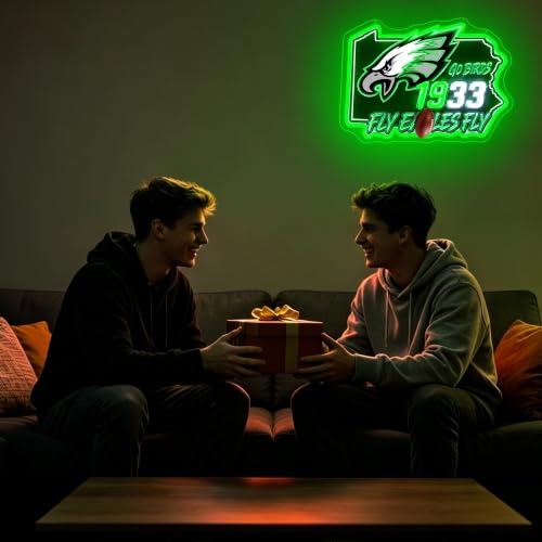 Image of Football Neon Sign for Wall Decor Football Logo Neon Light for Man Cave