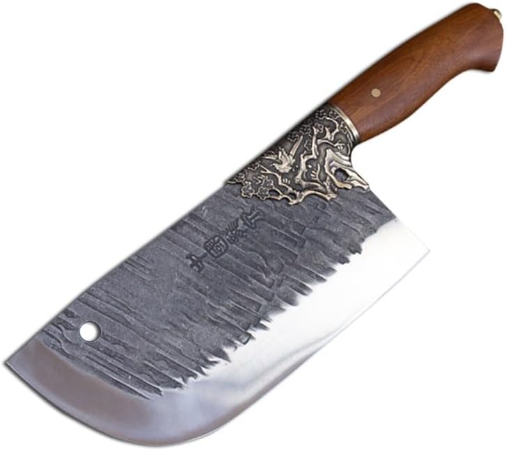 Meat Cleaver,Cleaver Knife Handmade Full Tang Kitchen Knives Forged Slicing Knife Butcher Cutting Meat Vegetable Tools Professional Chef Cutter