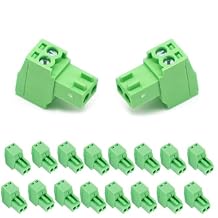 20 PCS 2 Pin 2.54mm Pitch Screw Terminal Block Connector for 26-18 AWG, Pluggable Quick Male Plug Connector-2 Pole