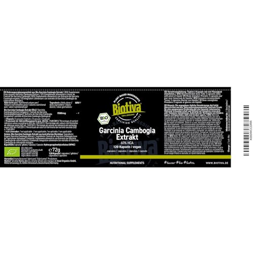 Garcinia Cambogia Biotiva Extrakt Bio hochdosiert 120 Kapseln