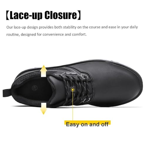 Image of ULTIANT Men's Golf Shoes Fixed Nailless Sole Waterproof Lightweight No-Slip Walking Shoes Size7.5-14