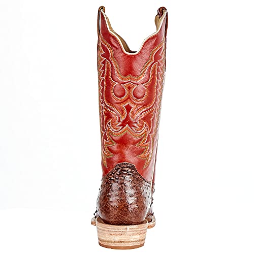 Men's Kango Tobac Full Quill Ostrich 13" Indian Orange Top Boots4