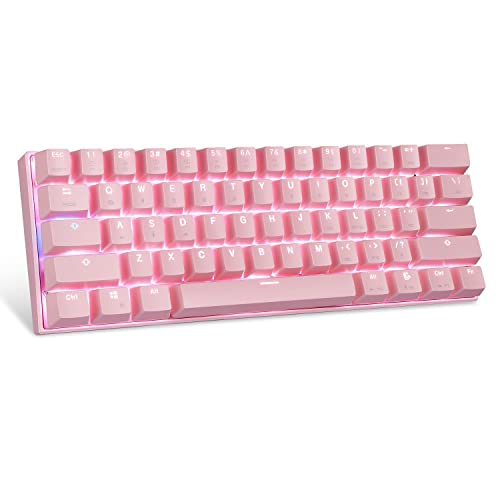 Teclado Mecânico Gamer MOTOSPEED CK62, RGB, Switch Outemu Vermelho, Bluetooth, US - Rosa glide