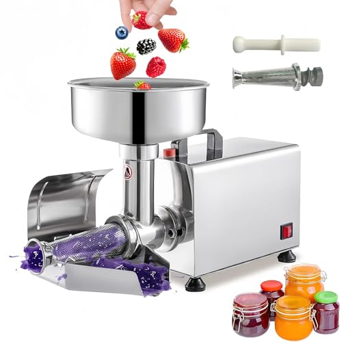 Elektrische Lebensmittelmühle für Pürees und Marmeladen, 450 W Edelstahl, ideal für private und gewerbliche Konserven