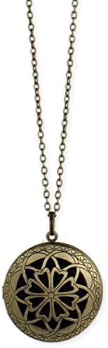 Essential Oil Burnished Gold Plate Diffuser Locket Necklace