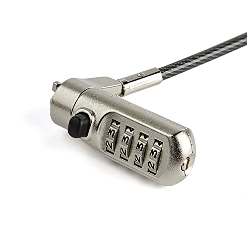 Startech.com 6Ft (2M) Laptop Cable Lock - Nano Slot Compatible 4 Digit Combination Security Cable Lock - Serialized Anti-Theft Vinyl Coated Steel Cable Lock For Nano Slot Computer/Device (Ltlocknano) #TOP4