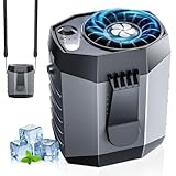 JKBOOM 2026 Smart Portable Rechargeable Fan with LED Light & 25H Runtime, 4-Speed 9200RPM Turbo Cooling Personal Waist Fan, Wearable Neck & Belt Clip for Camping, Outdoor, Hiking - Grey