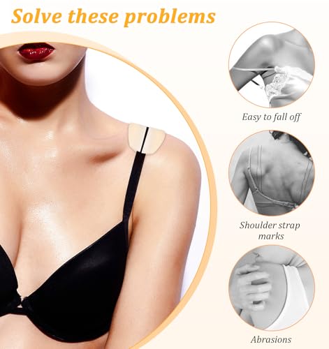 12PCS Anti Slip Bra Strap Holders For Slipping - Silicone Bra Strap Cushion - Keep Bra Straps From Slipping For Women, 3 Colors Universal Fit