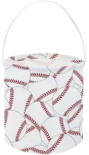 Image of Baseball Bucket,Kids Bucket, Small Gift Bucket with Handles for Kids Room Decor.Toy Bucket.(Baseball)