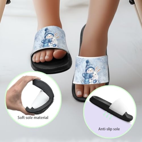 Image of Unisex Slides for Girls Boys Comfortable Slippers Slides Non-slip Shower Shoes House Fashion Thick for Indoor & Outdoor Gifts