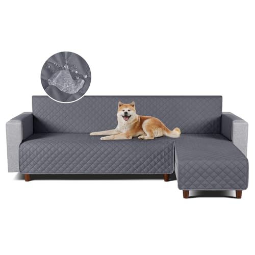 TAOCOCO 防水 カウチソファカバー フロアソファカバー コーナーソファカバー ソファーベッドカバー オットマンカバー コンパクト L字 肘付き 2人3人掛け 犬猫対策 毛髪不粘着 滑り止め 替えソファカバー 防塵 汚れ防止 傷防止 爪とぎ防止 おしゃれ ソファーカバー インテリア マルチカバー 四季適用 撥水加工 丸洗い可能 (ダークグレー色, 2+3人掛け)