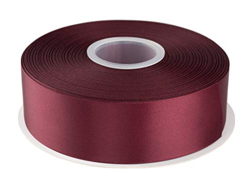 AVANAVA 1-1/2 Inch Wide Double Face Satin Ribbon - 50 Yards (277-Burgundy)