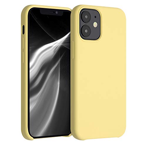 kwmobile TPU Silicone Case Compatible with Apple iPhone 12 Mini - Soft Flexible Rubber Protective Cover - Yellow Matte