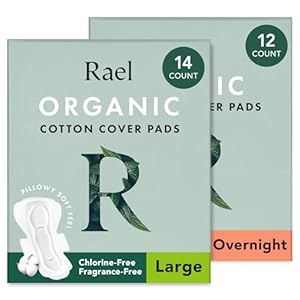 Rael Pads for Women, Organic Cotton...