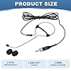 sourcing map Ear Hook Headset Microphone, Single Over Ear Set Hanging Omnidirectional Wired Audio Condenser Microphone Headset with 3.5mm Female Screw Plug 3.9ft Cable, Black #1