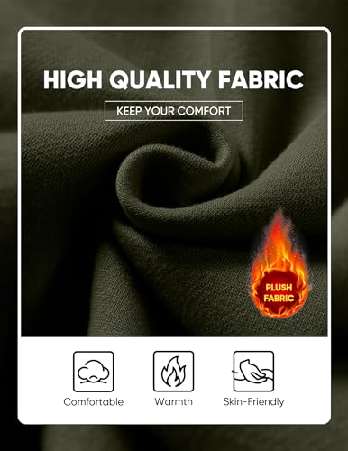 Image of JMIERR Mens Fleece Lined Hoodie Pullover Drawstring Pocket Winter Warm | Cozy fleece-lined pullover, adjustable drawstring hood, kangaroo pocket, regular fit, machine wash