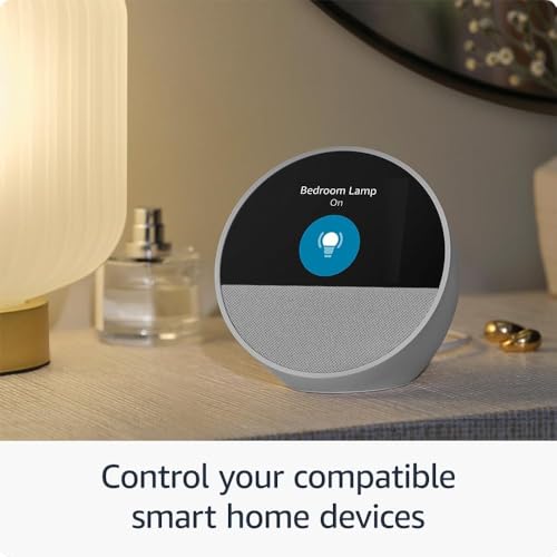 Image of Echo Spot (newest model), Ocean Blue, bundle with Alexa Emergency Assist (monthly auto-renewal subscription)