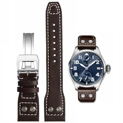 HEYOZURY Correa de Reloj Para IWC Reloj Correas de Banda Pulsera de Cuero IWC 21mm 22mm Hebillas Plegables Pulsera de Cuero Suave de para la Serie IWC Pilot | Ya disponible en tu tienda friki favorita! En mundofriki.es!