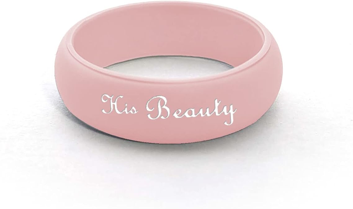 AERA CUSTOM ENGRAVED Womens Silicone Wedding Band Active Athletic Ring - Personalize Any Text, Symbol, Image - SHIPS NEXT DAY